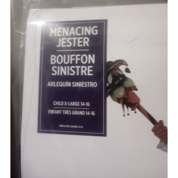 MENACING JESTER Halloween‎ Costume 3 Piece Set Boys Child Size X-Large (14-16) - Picture 2 of 4